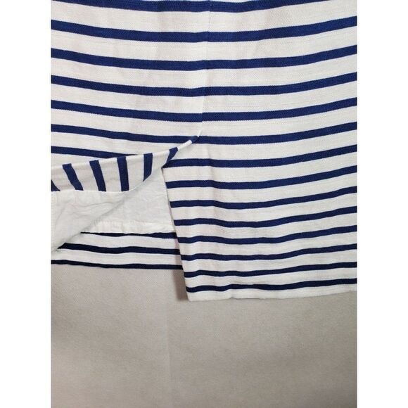 J. Crew Outlet The Pencil Skirt Nautical Striped Linen Blend Lined Navy White - Picture 10 of 11